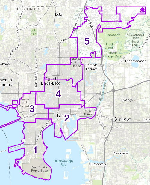 City of Tampa Business Tax Areas