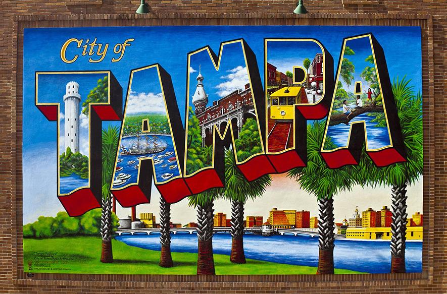 Florida Avenue Mural / Tampa Postcard by Carl Cowden III