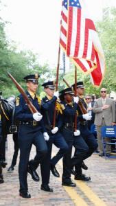 Police Explorer Color Guard Presents Flag
