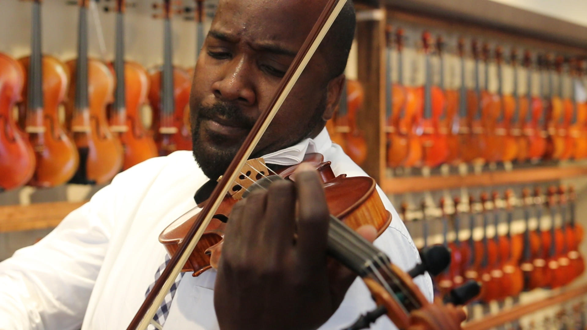 Playing the Violin at The Violin Shop in Tampa