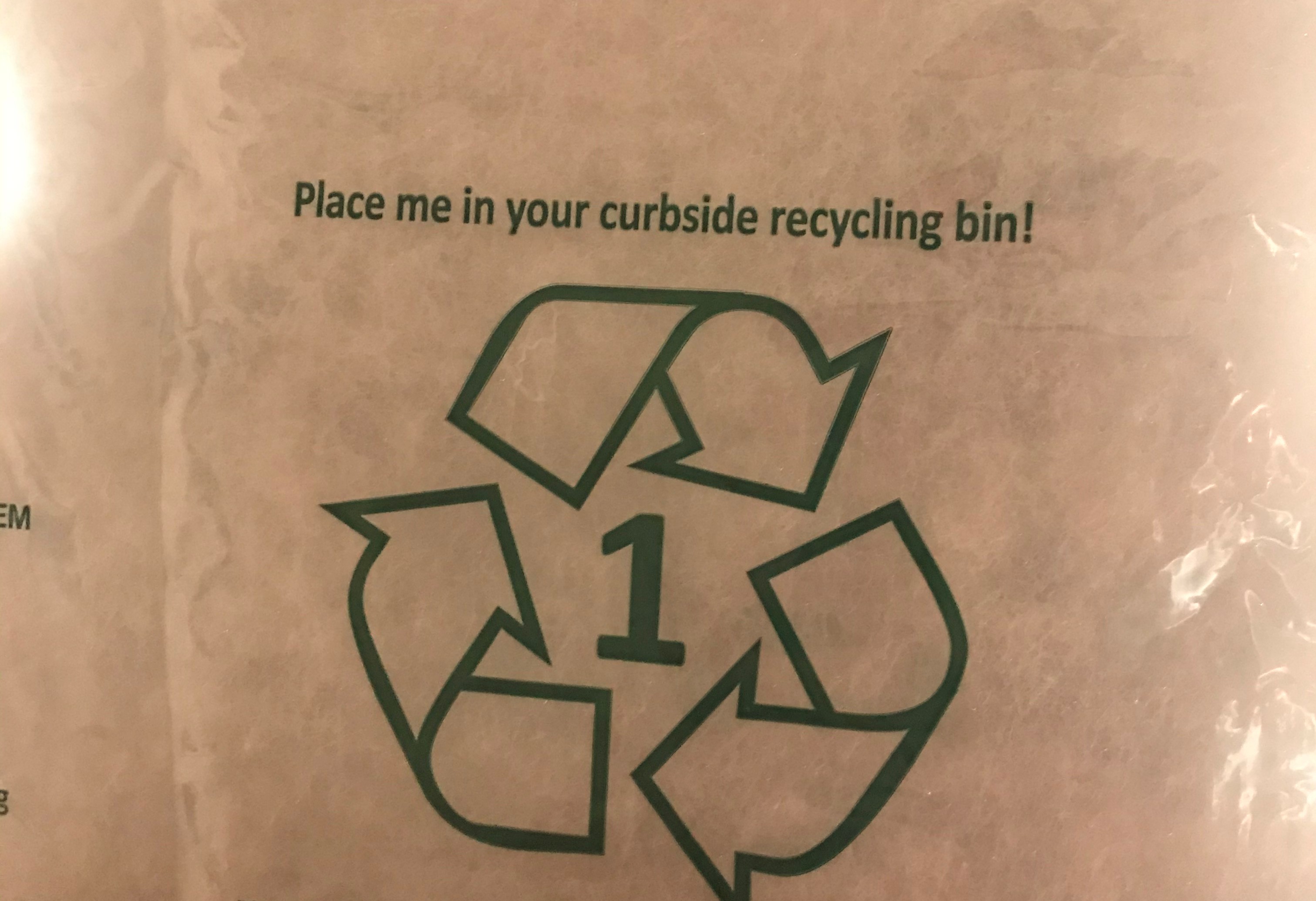 Unaccepted item labeled as recycling