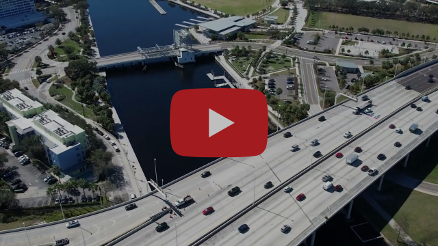 Drone footage of the area where the West River area will see the Riverwalk expanded. This area covers Julian B. Lane Riverfront Park to I-275. See the full map below.