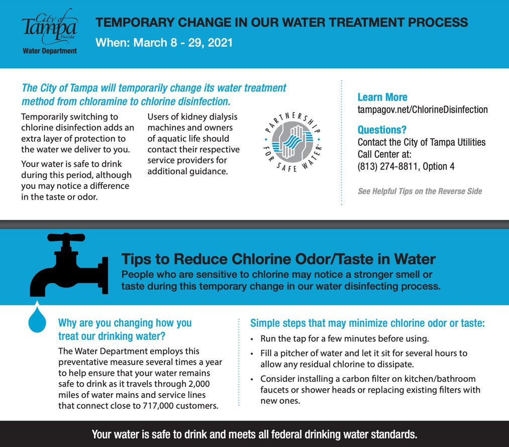 flyer on temporary change in water treatment process