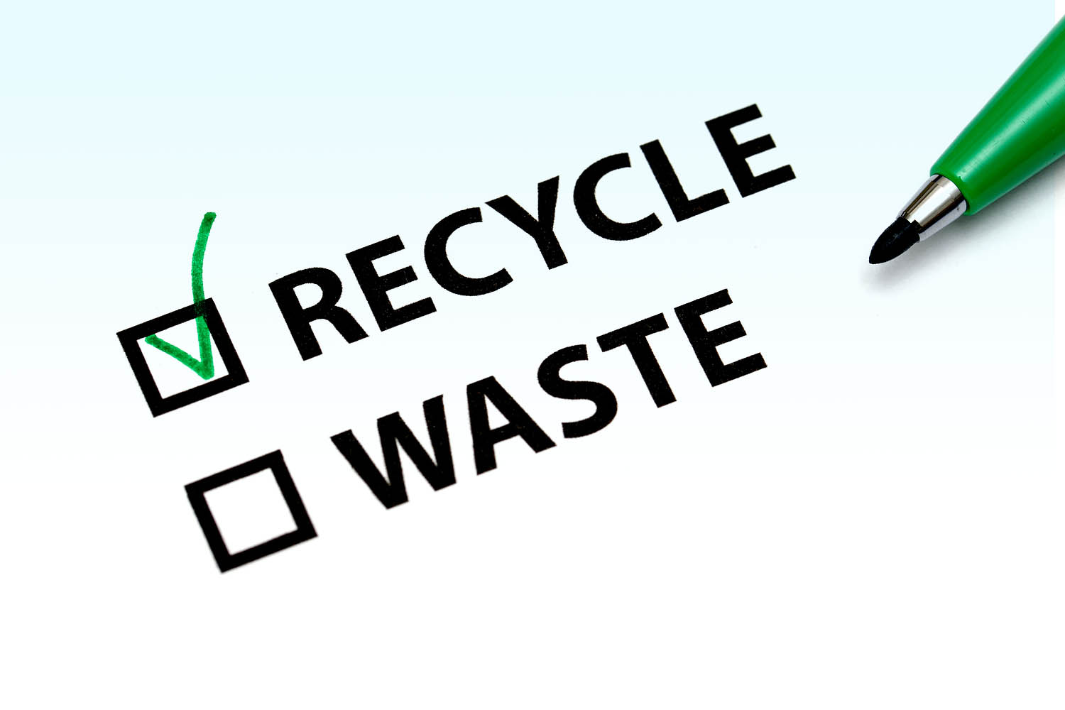 Recycle or Waste checkboxes