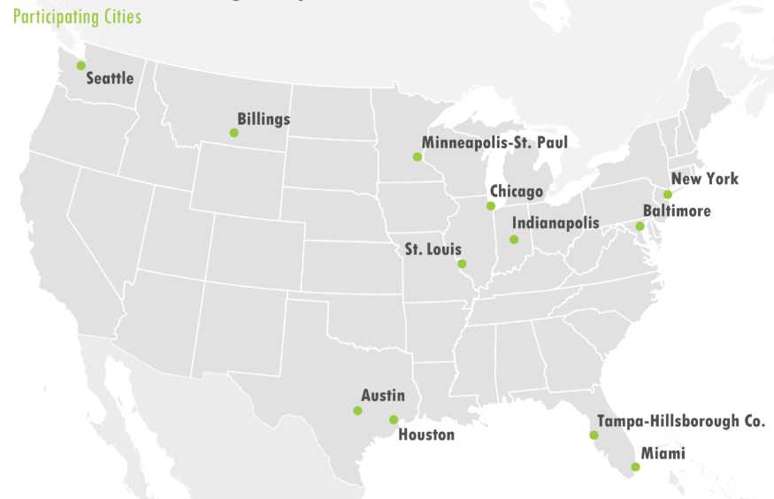 US Map showing Cities