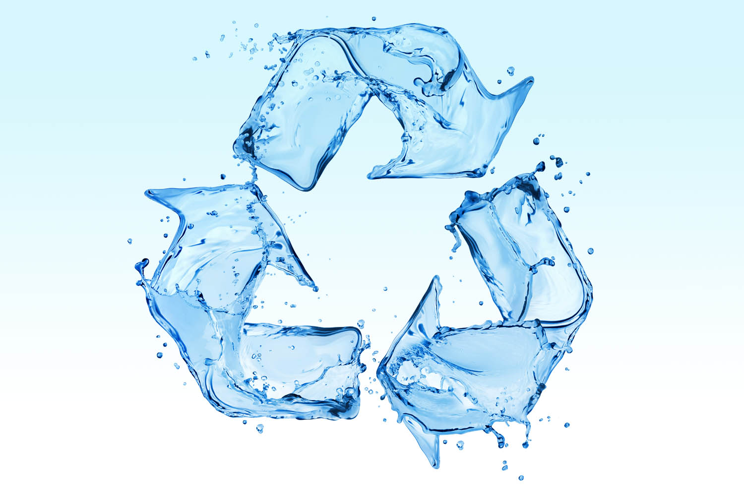 Watery recycling symbol