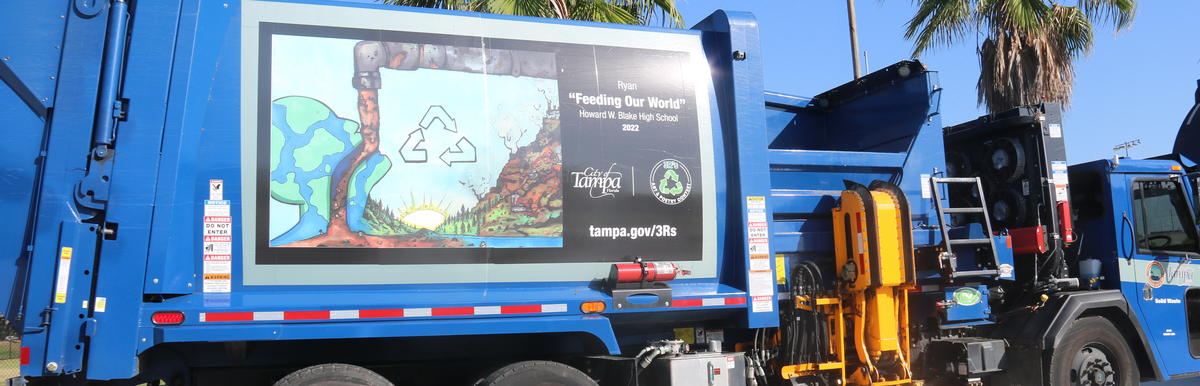 Recycling Truck with winning artwork on it