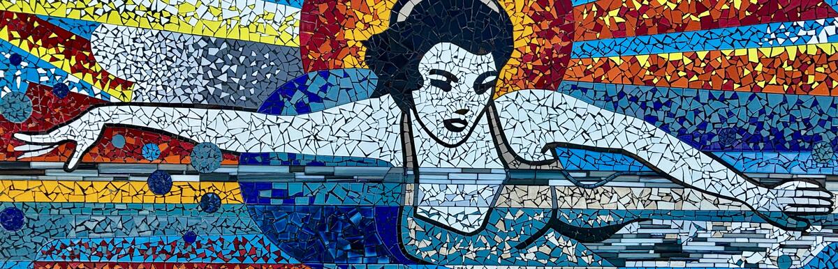 Swimming With The Wind Ceramic Tile Mosaic Mural at Roy Jenkins