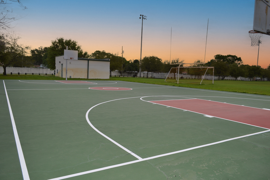 Basketball Court at Sunrise