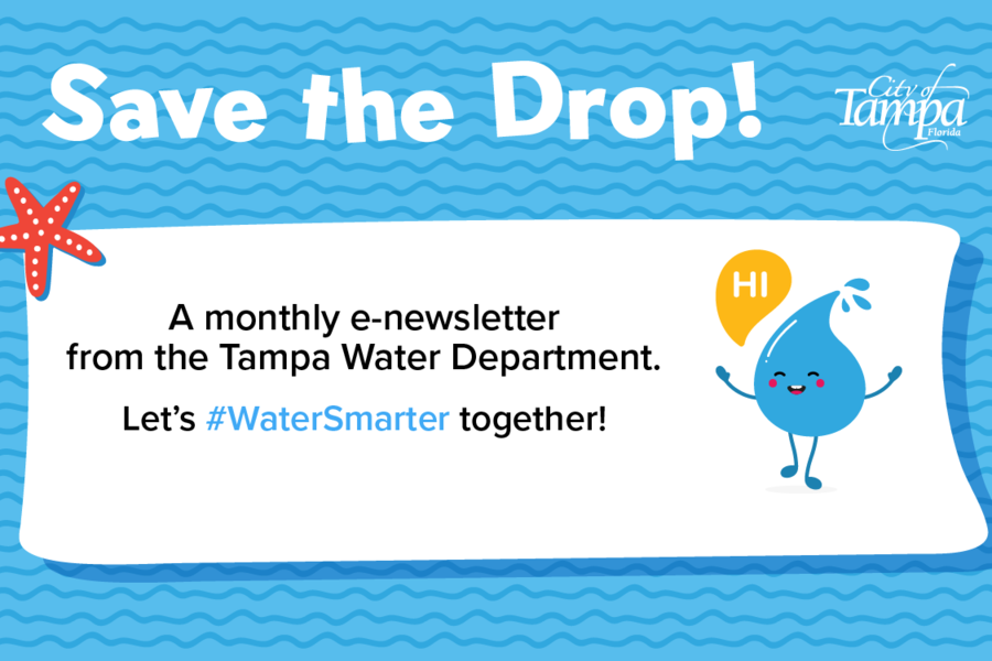 Save the Drop! A monthly e-newsletter from the Tampa Water Department. Let's #WaterSmarter together!