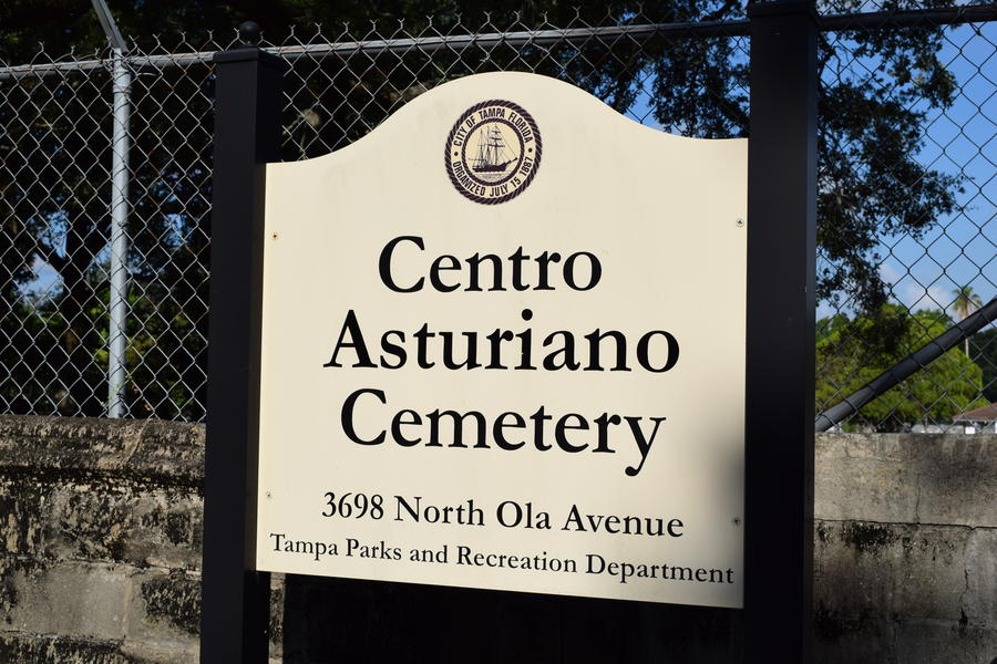 Centro Asturiano Cemetery Sign
