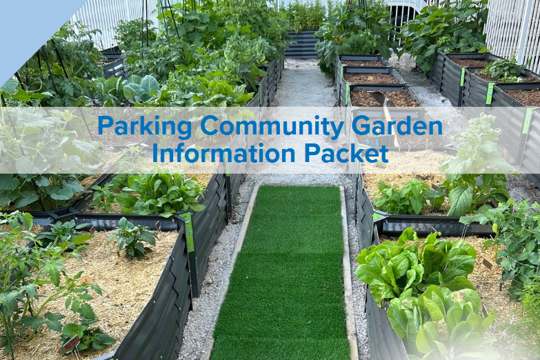 Parking community garden information packet cover 