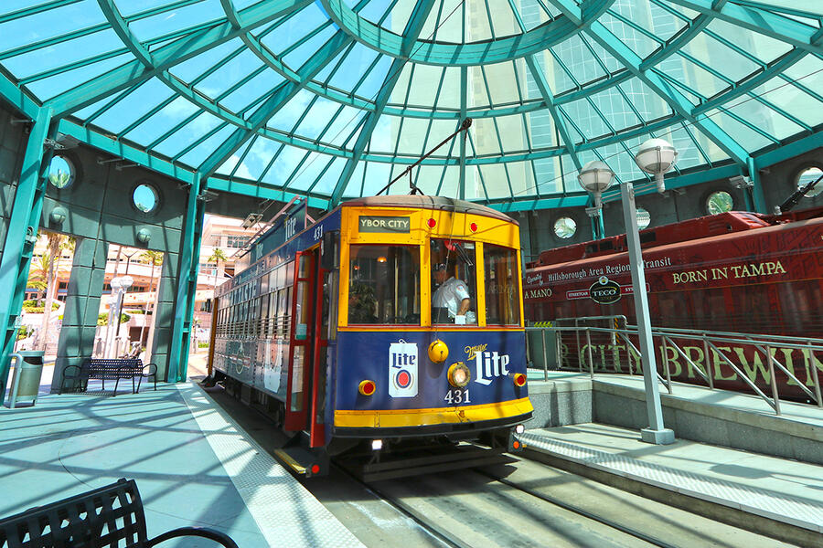 Tampa Streetcar at Dick Greco Plaza Station