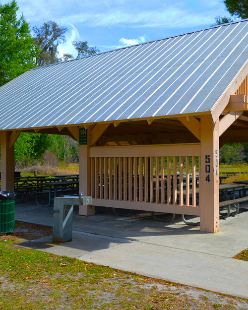 View of a Copeland Park shelter