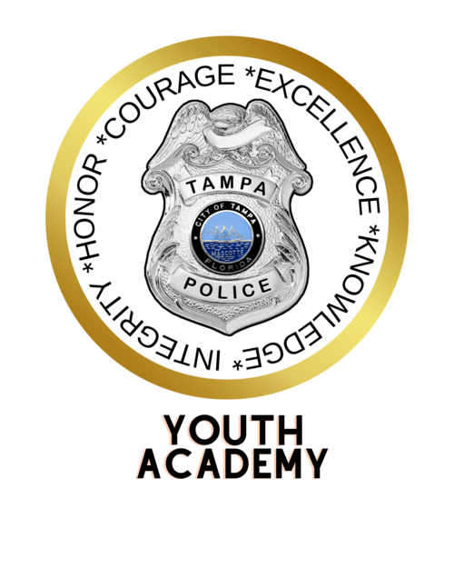 Tampa Police badge with "Youth Academy" text below.