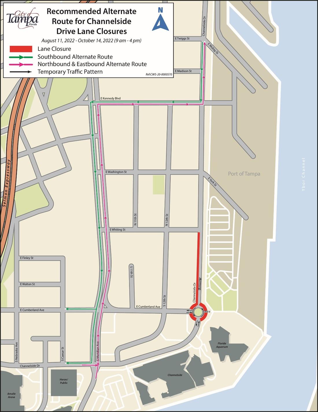 Traffic Advisory: Temporary Lane Closure Channelside Dr to begin August 11, 2022 for Road Construction