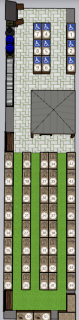 Parking Community Garden Layout with Plot Designated and Numbering