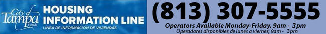 Housing information line graphic with phone number: (813) 307-5555.