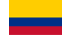 Colombian flag with yellow, blue, and red horizontal stripes.