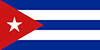 Cuban flag with blue stripes, red triangle, and white star.