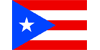 Flag of Puerto Rico, red and white stripes with blue triangle and white star.