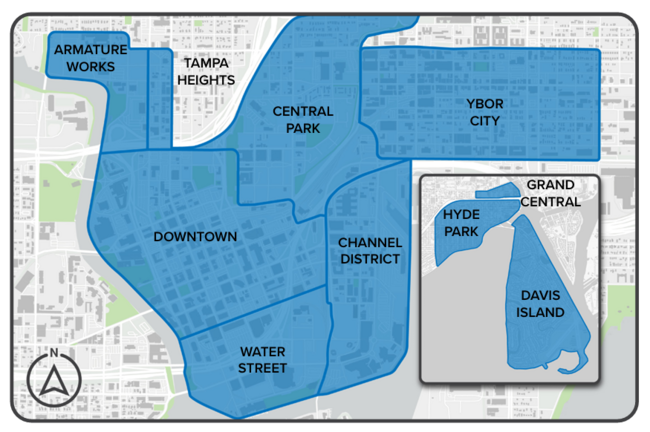 Implementation area map with all locations selected.