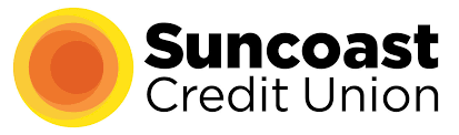 Suncoast Credit Union logo with a circular sun design.