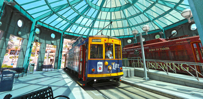 Tampa Streetcar at Dick Greco Plaza Station