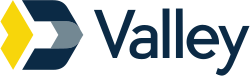Valley National Bank logo with a blue and yellow geometric design.