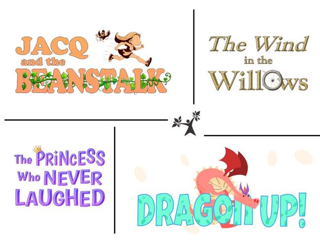 Title images of the four plays being put on by Creative Arts Theatre in 2026-27