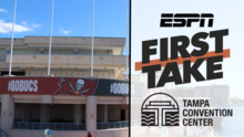 Tampa Convention Center with ESPN First Take logo