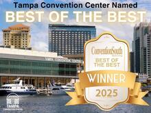 The Tampa Convention Center was named ConventionSouth’s Best of the Best Convention Center, the top honor for the Readers’ Choice winner with the highest number of votes.