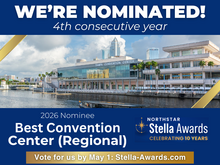 Tampa Convention Center is nominated for Best Convention Center in the Southeast U.S. for the 4th year in a row.