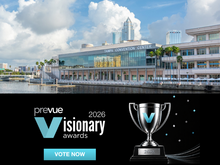Prevue Visionary Awards 2026 graphic with trophy and "Vote Now" button.