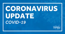 blue medical background - text says coronavirus update