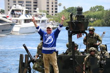 Mayor Buckhorn on boat with special operations forces
