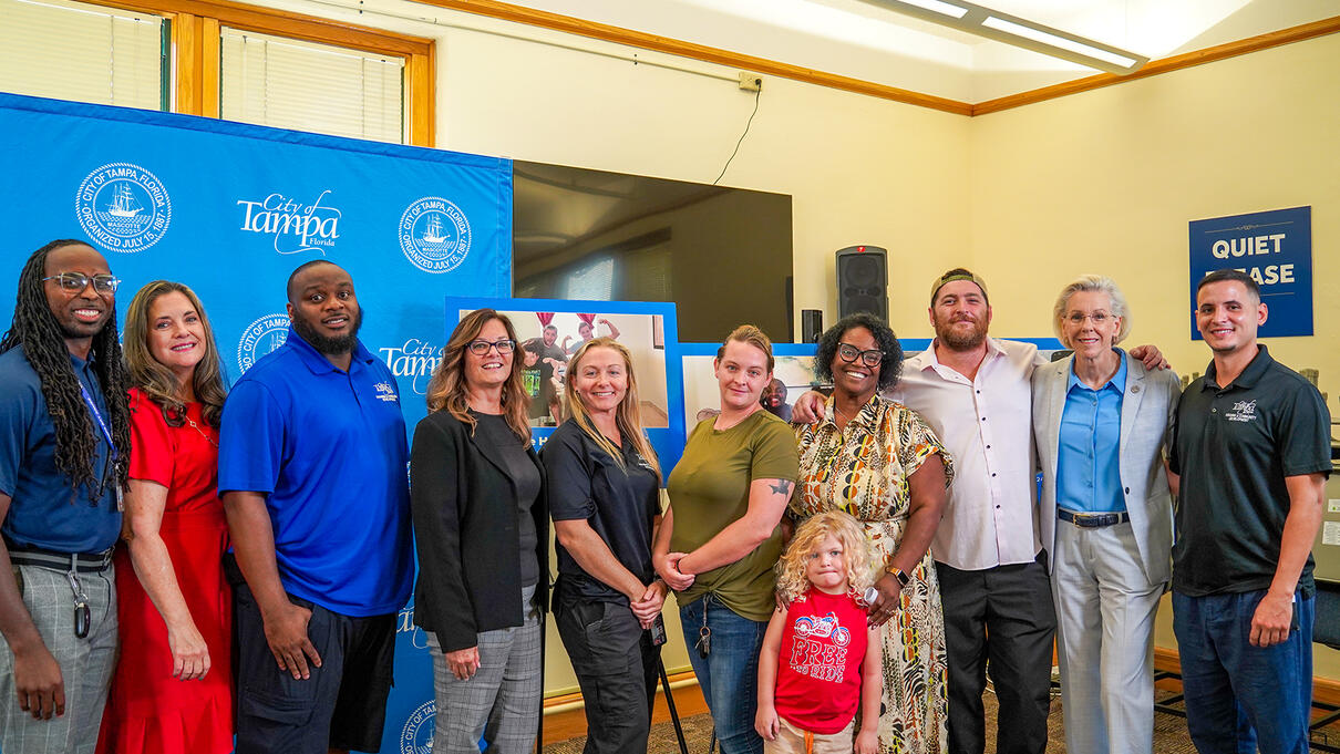 The City of Tampa hosted a press conference highlighting its Homeless Outreach Team in August 2025.