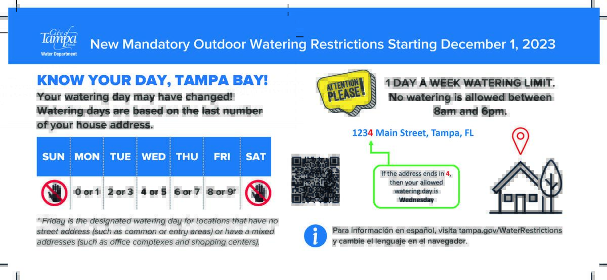 Changes to water restrictions.