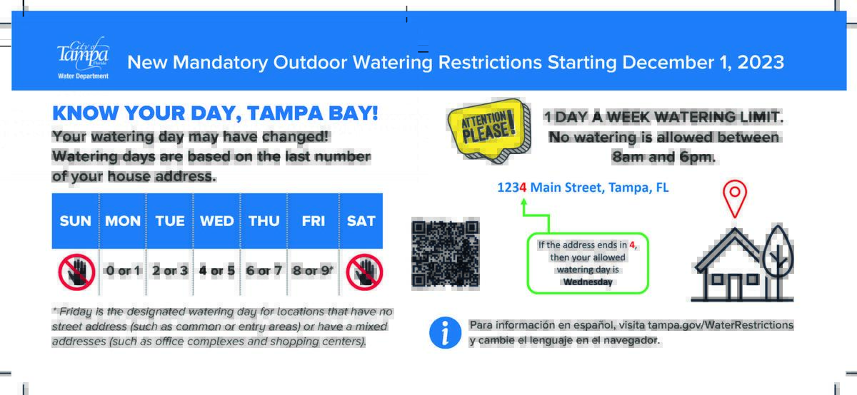 Changes to water restrictions.
