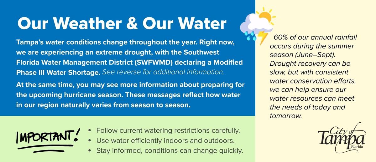 Bill insert on our weather and its impact on our water supplies.
